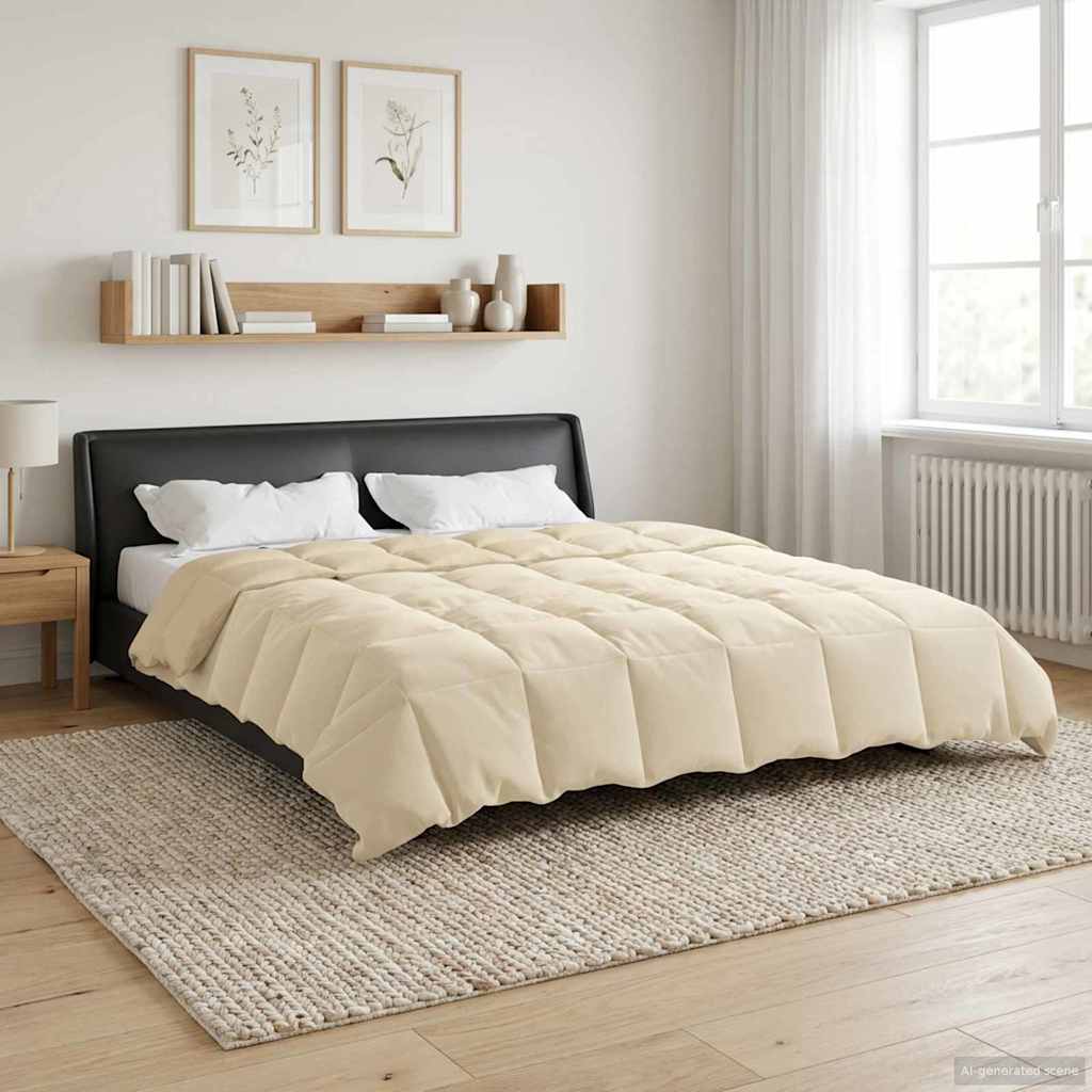 Vol jaar dekbed Gekwilt Crème 200 x 200 cm Microfiber