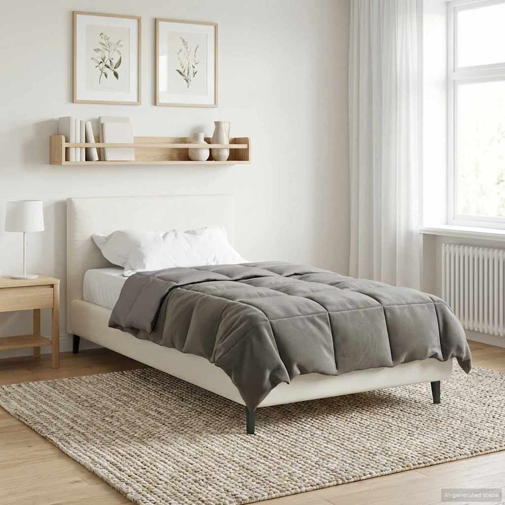 Winter Dekbed Gekwilt Lichtgrijs 135 x 200 cm Microfiber