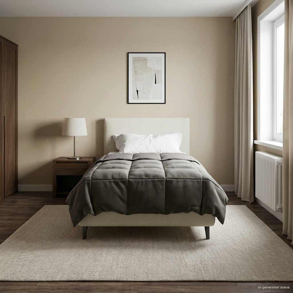 Winter Dekbed Gekwilt Lichtgrijs 140 x 220 cm Microfiber