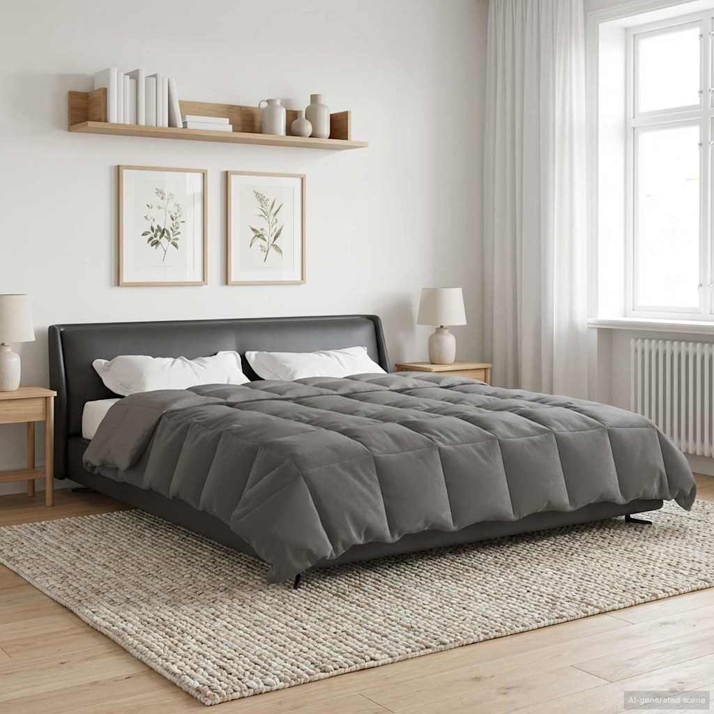 Winter Dekbed Gekwilt Lichtgrijs 200 x 240 cm Microfiber – afbeelding 1