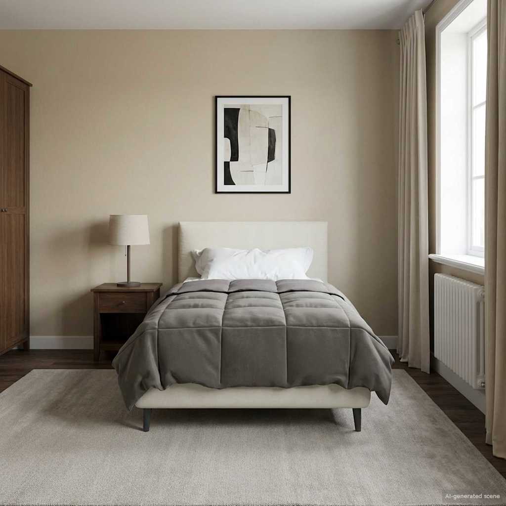 Winter Dekbed Gekwilt Lichtgrijs 140 x 220 cm Microfiber