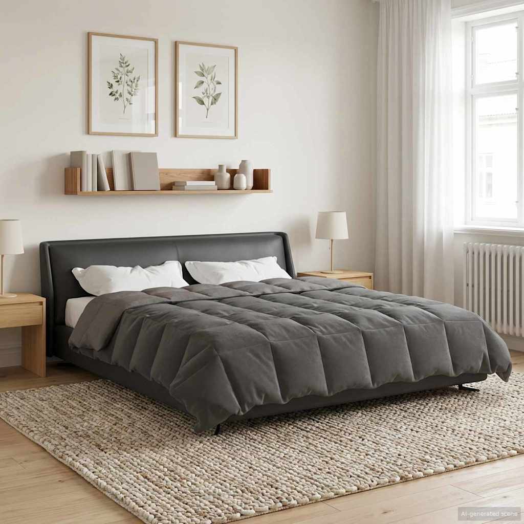 Winter Dekbed Gekwilt Lichtgrijs 220 x 240 cm Microfiber