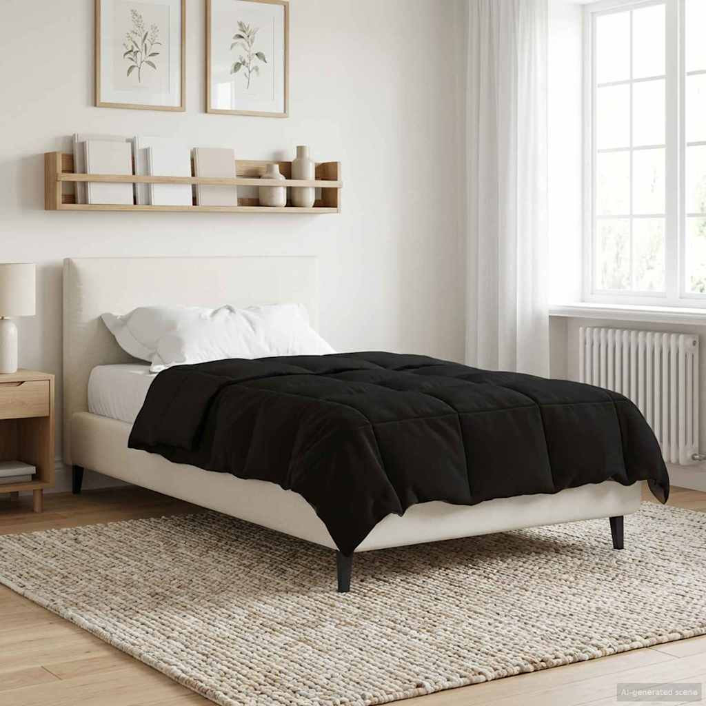 Winter Dekbed Gekwilt Zwart 140 x 220 cm Microfiber – afbeelding 1