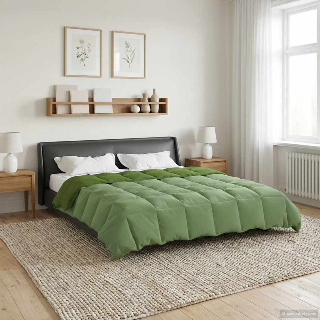 Winter Dekbed Gekwilt Groen 220 x 240 cm Microfiber – afbeelding 1