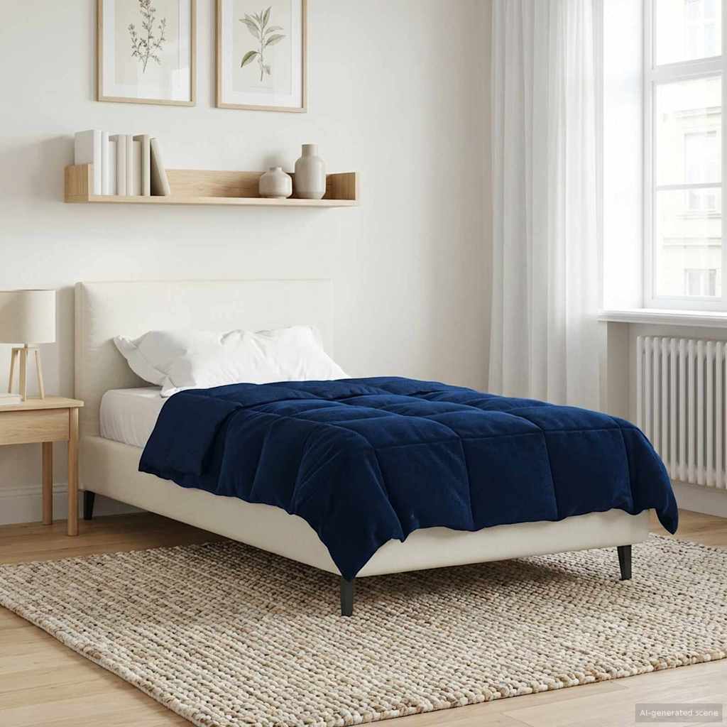 Winter Dekbed Gekwilt Donkerblauw 135 x 200 cm Microfiber