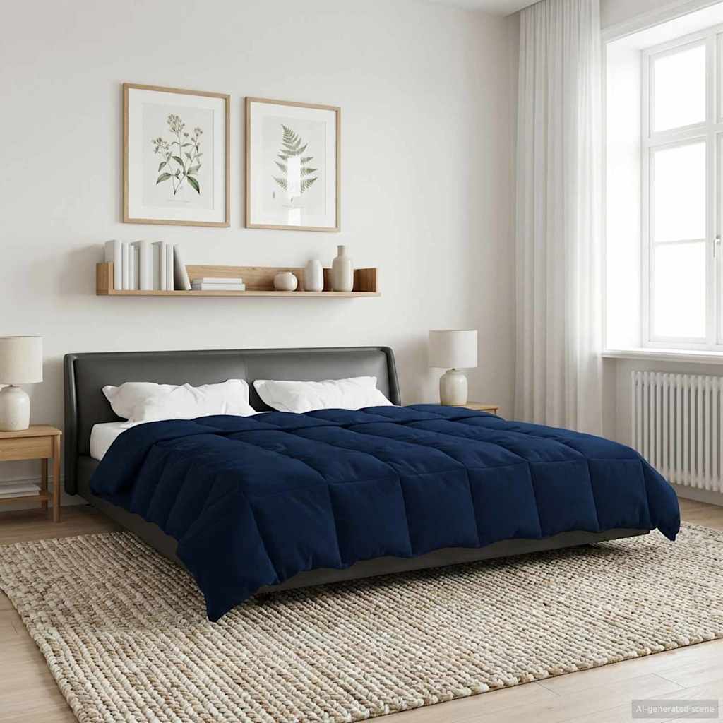 Winter Dekbed Gekwilt Donkerblauw 200 x 200 cm Microfiber