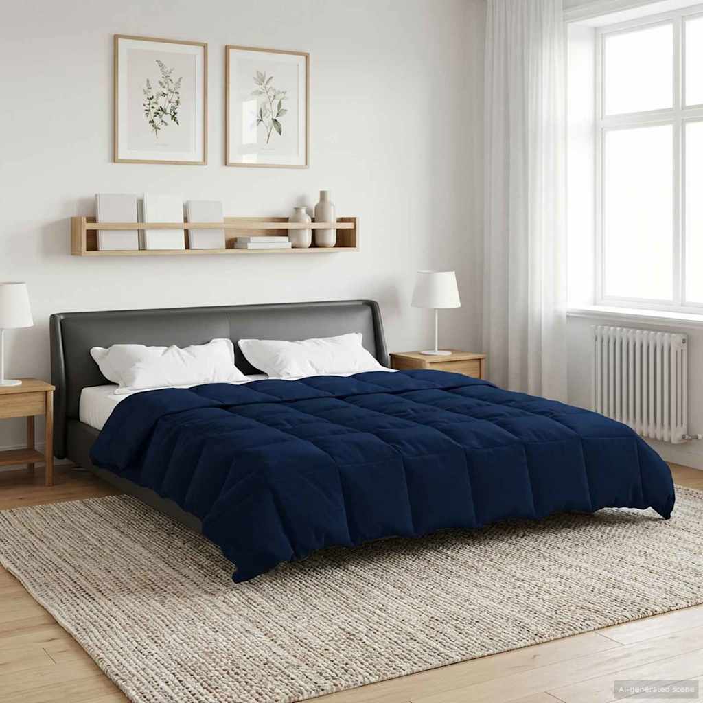 Winter Dekbed Gekwilt Donkerblauw 200 x 240 cm Microfiber – afbeelding 1