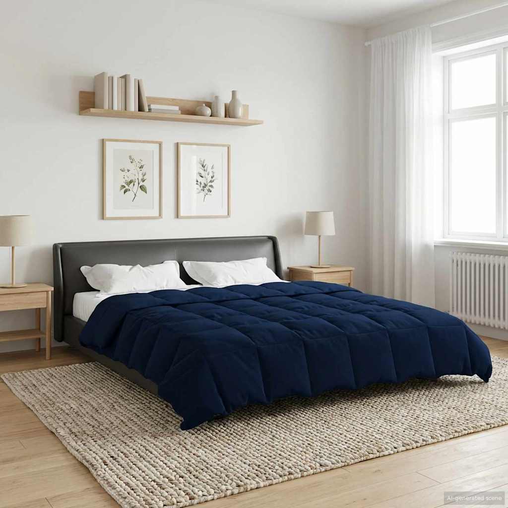 Winter Dekbed Gekwilt Donkerblauw 220 x 240 cm Microfiber