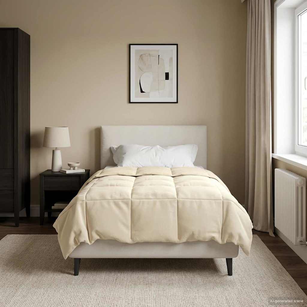 Winter Dekbed Gekwilt Crème 140 x 220 cm Microfiber – afbeelding 1