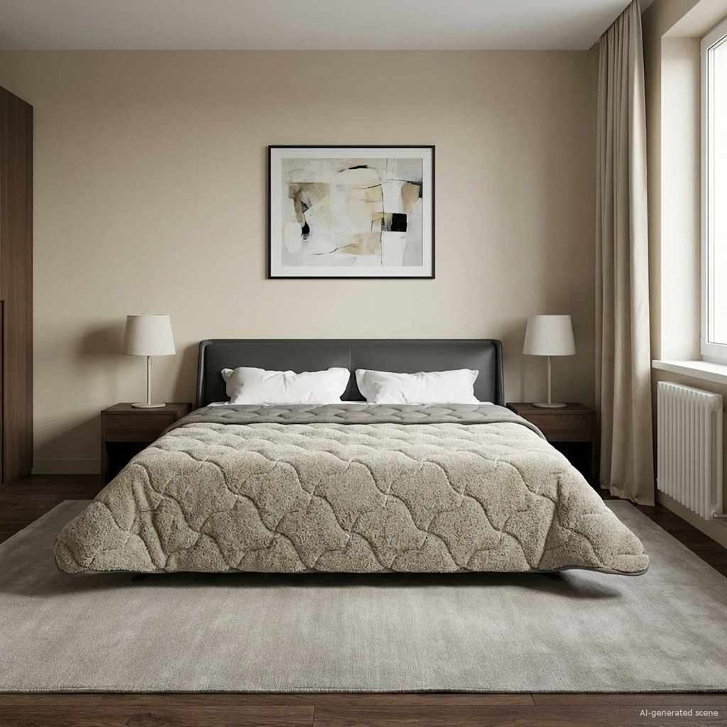 Zomer Dekbed Gekwilt Lichtgrijs 200 x 200 cm – afbeelding 1