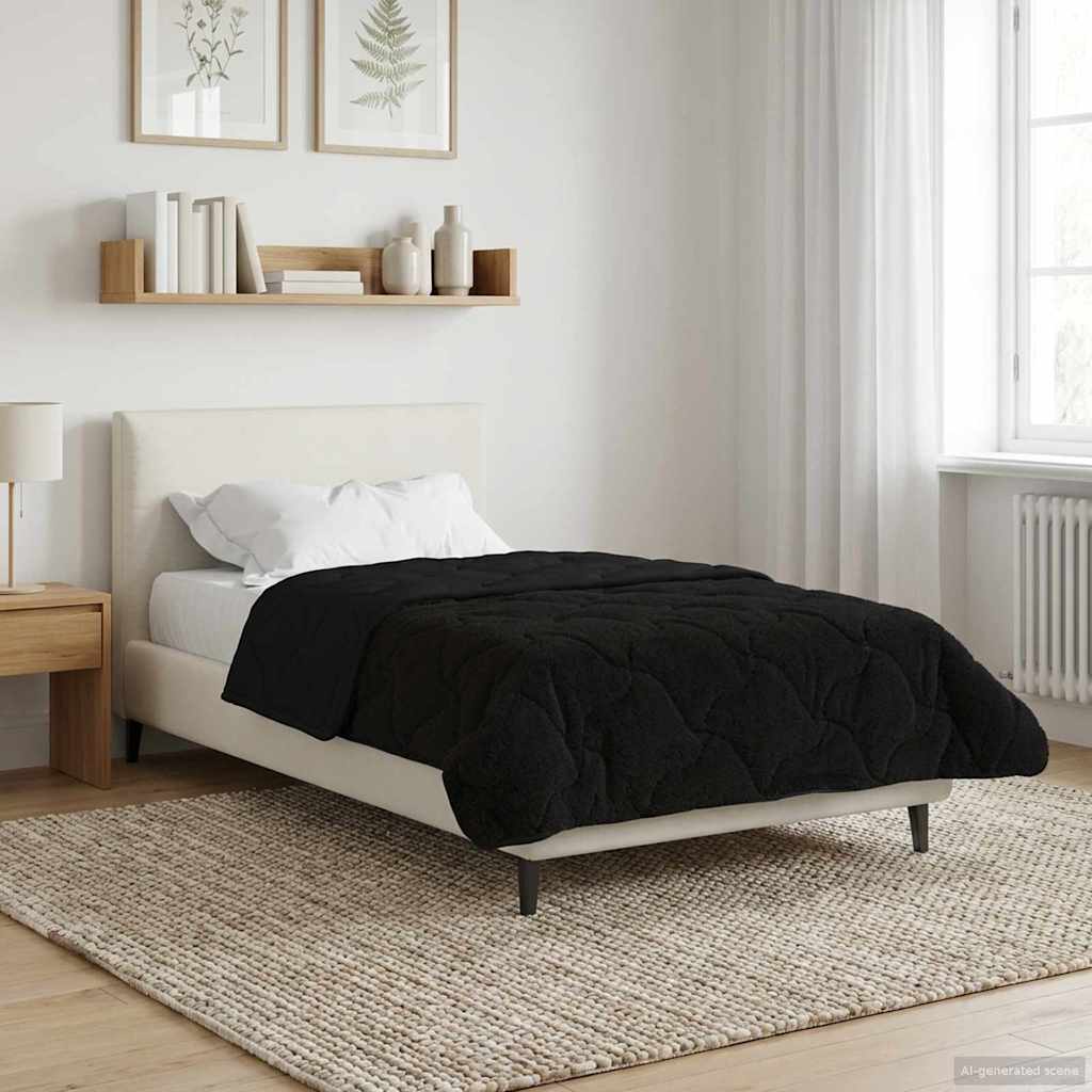 Zomer Dekbed Zwart 135 x 200 cm Microfiber en Teddy fleece – afbeelding 1