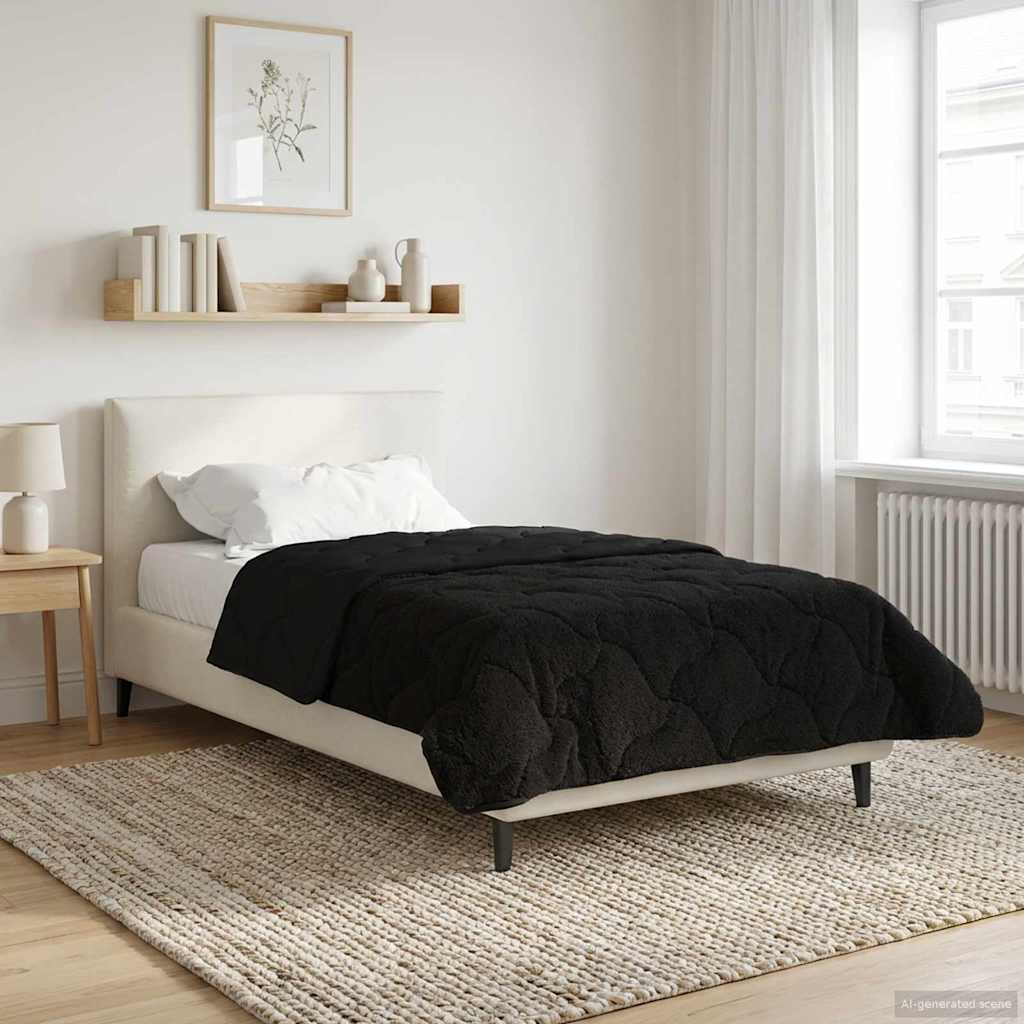 Zomer Dekbed Zwart 135 x 200 cm Microfiber en Teddy fleece – afbeelding 1