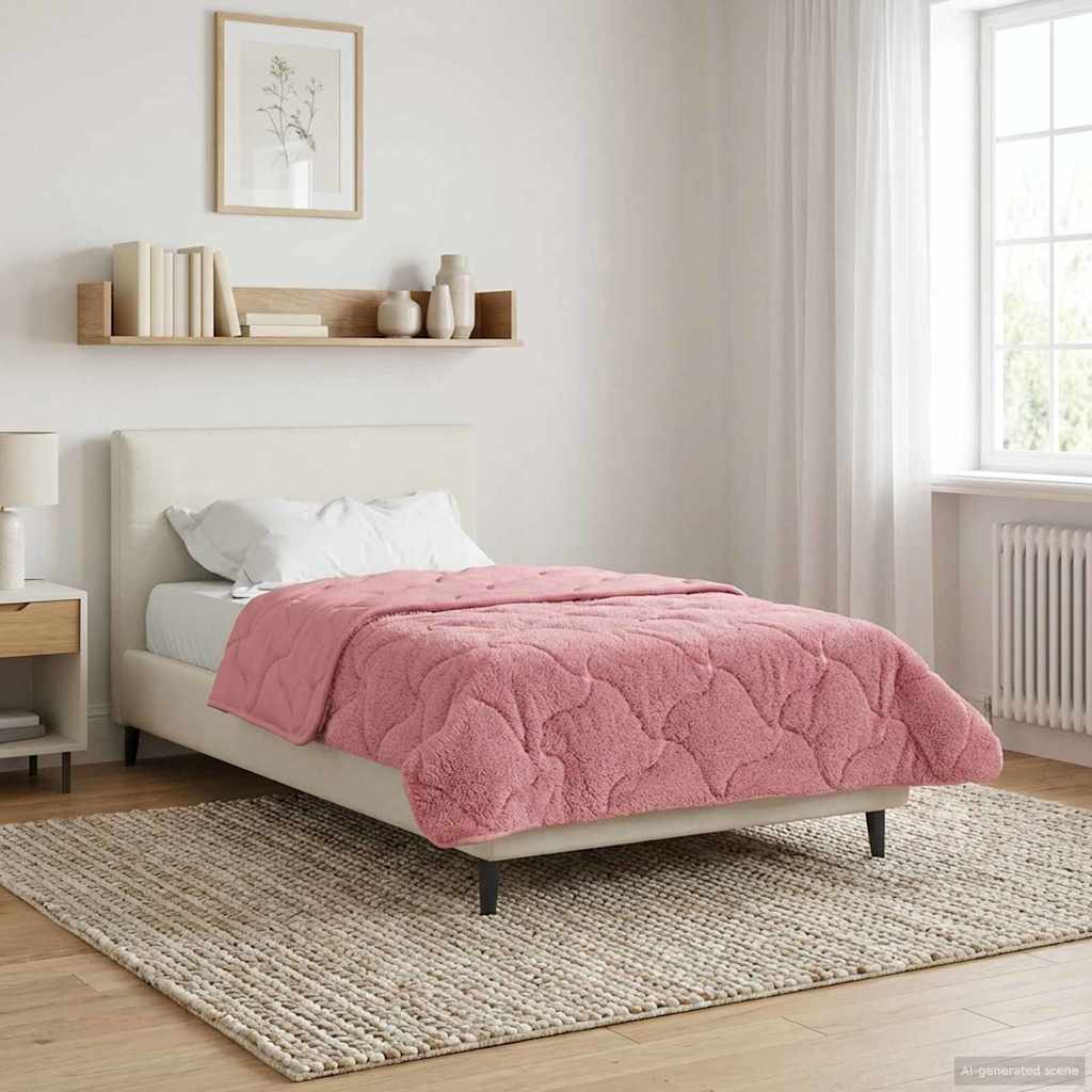 Zomer Dekbed Roze 140 x 220 cm Microfiber en Teddy fleece – afbeelding 1