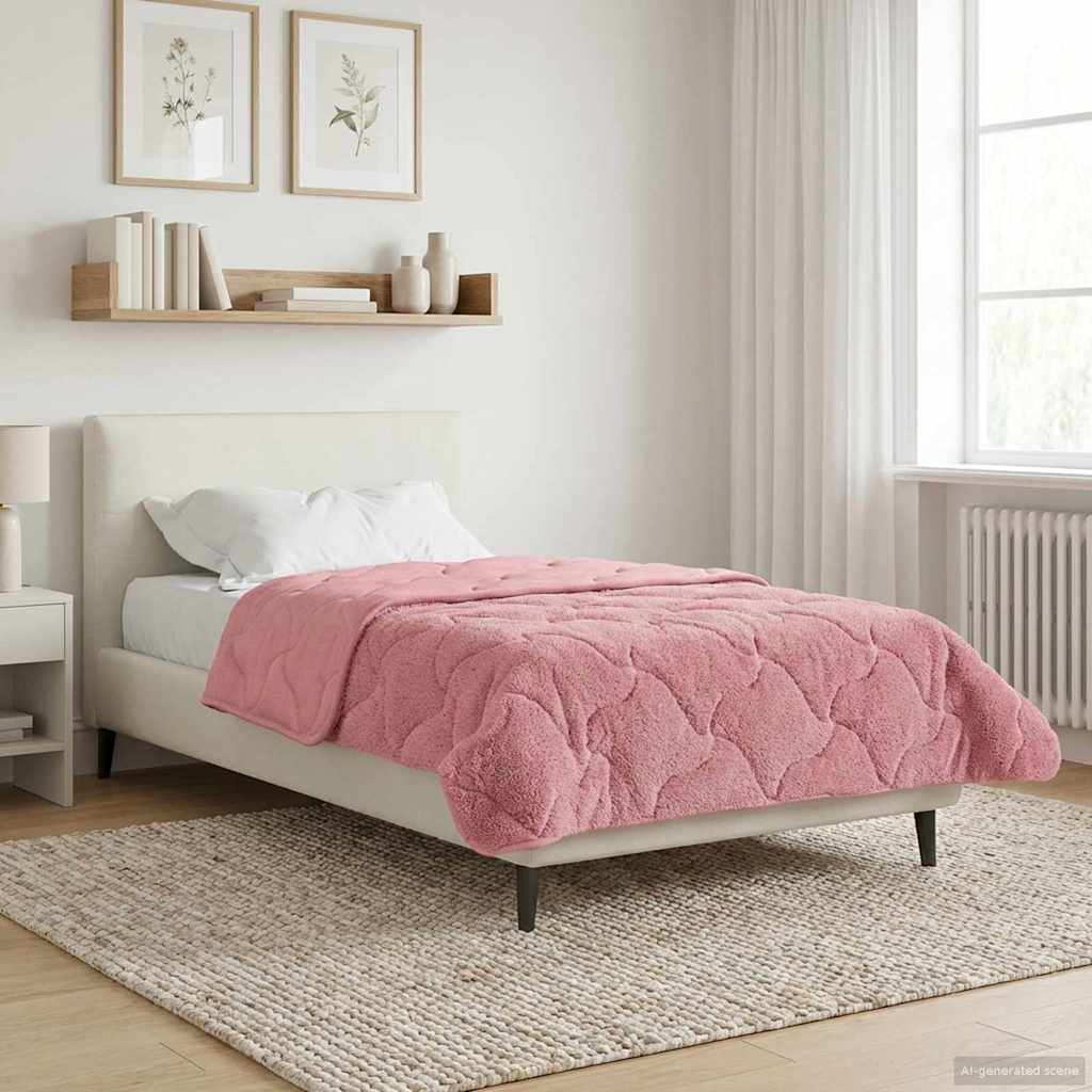 Zomer Dekbed Roze 155 x 200 cm Microfiber en Teddy fleece – afbeelding 1
