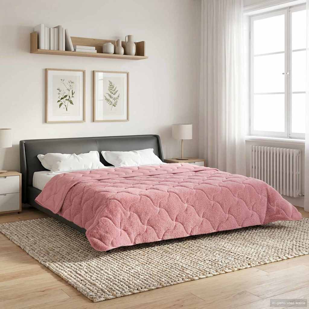 Zomer Dekbed Roze 200 x 240 cm Microfiber en Teddy fleece – afbeelding 1