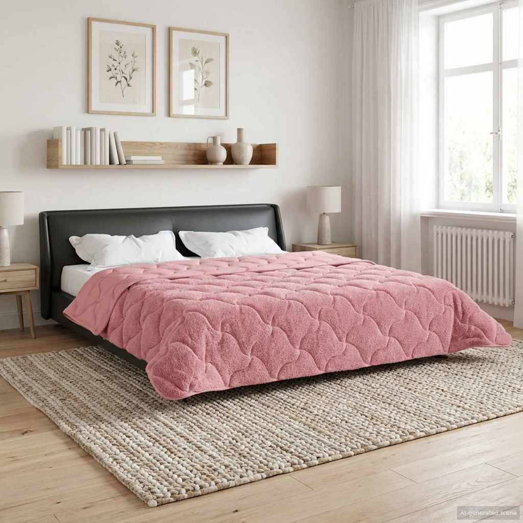 Zomer Dekbed Roze 220 x 260 cm Microfiber en Teddy fleece – afbeelding 1