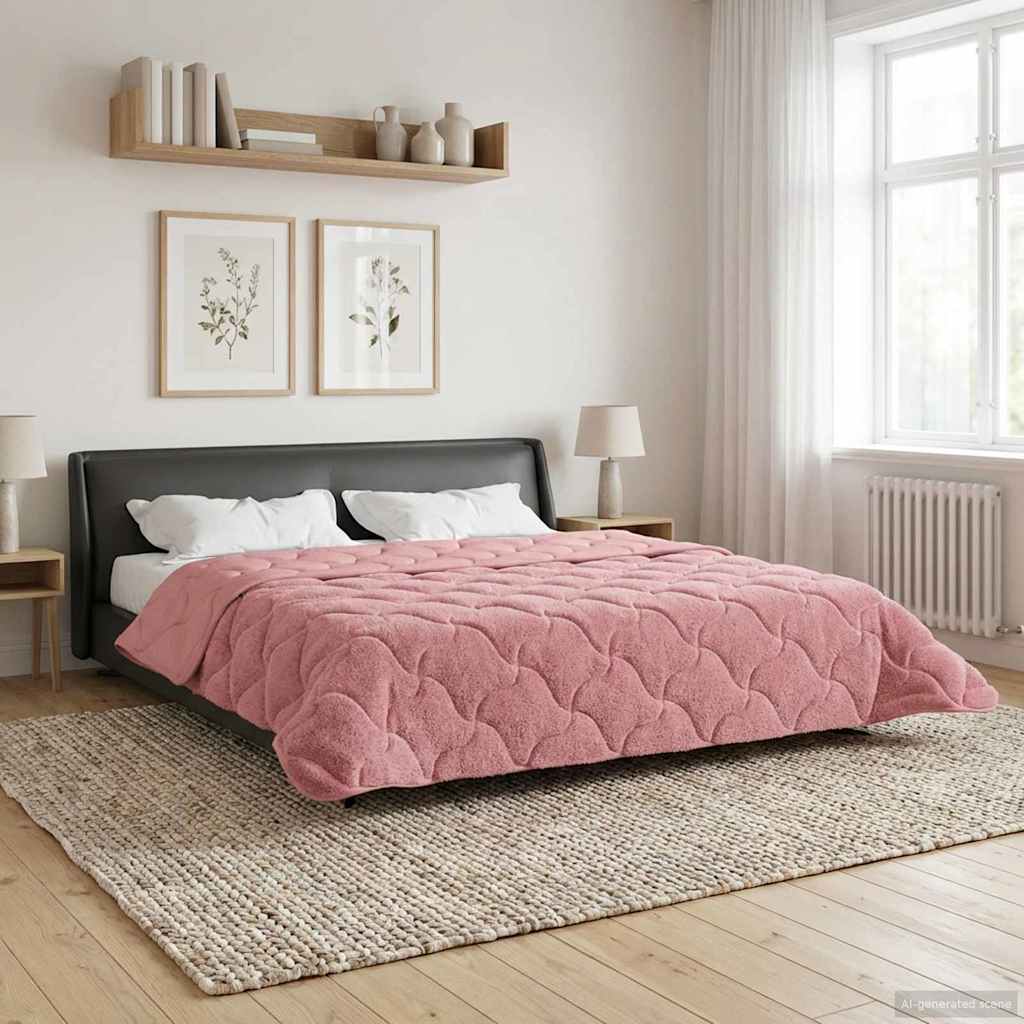 Zomer Dekbed Roze 240 x 260 cm Microfiber en Teddy fleece – afbeelding 1