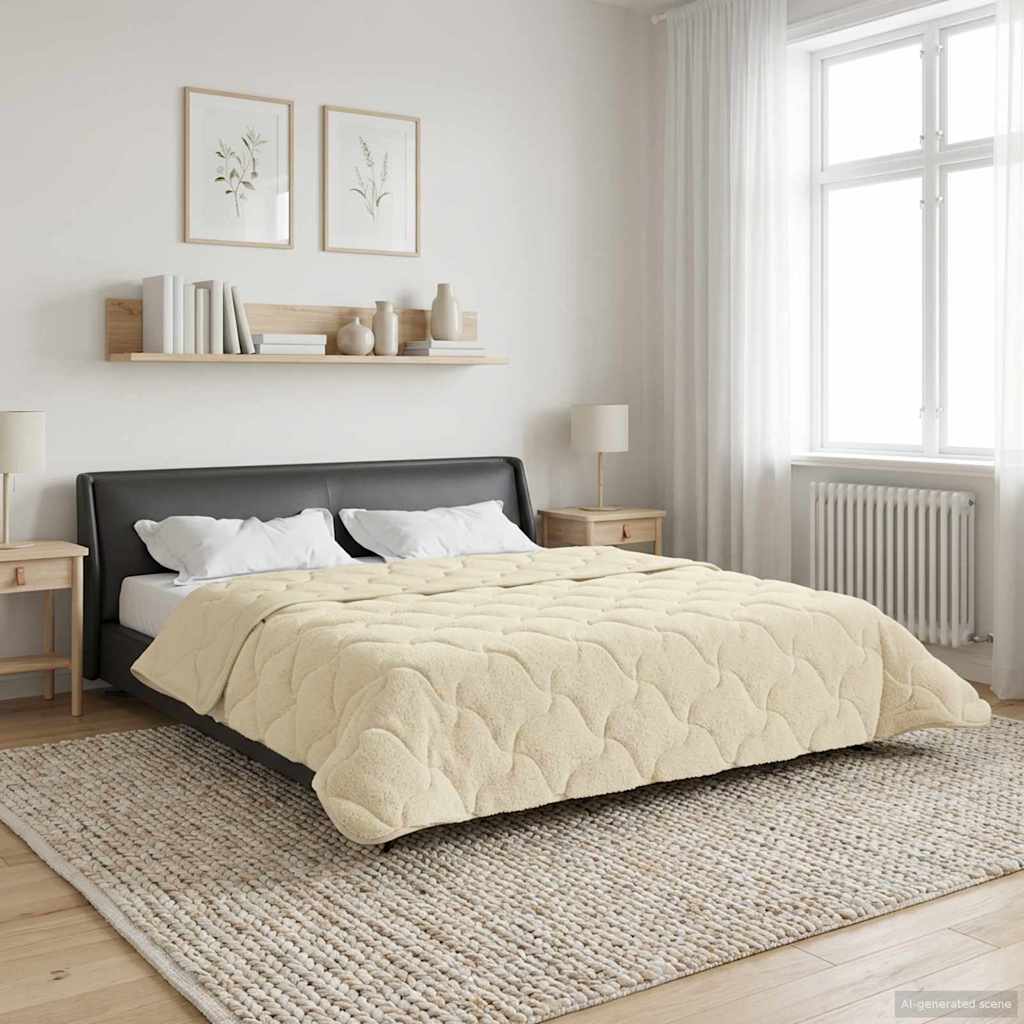 Zomer Dekbed Crème 240 x 260 cm Microfiber en Teddy fleece – afbeelding 1