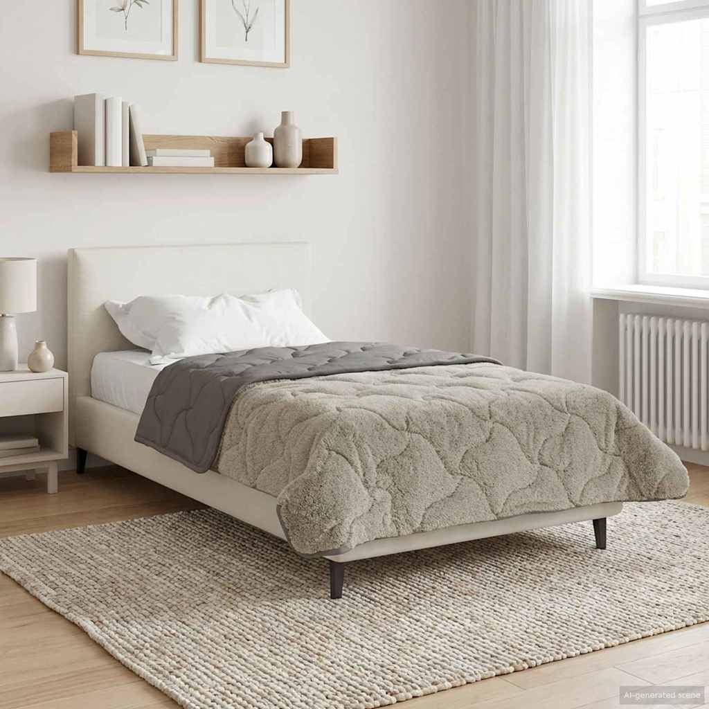 Vol jaar dekbed Gekwilt Lichtgrijs 140 x 220 cm – afbeelding 1