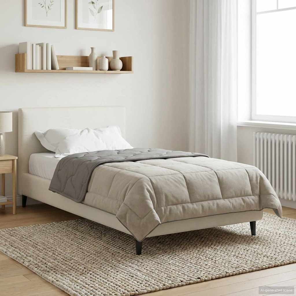 Vol jaar dekbed Gekwilt Lichtgrijs 135 x 200 cm – afbeelding 1