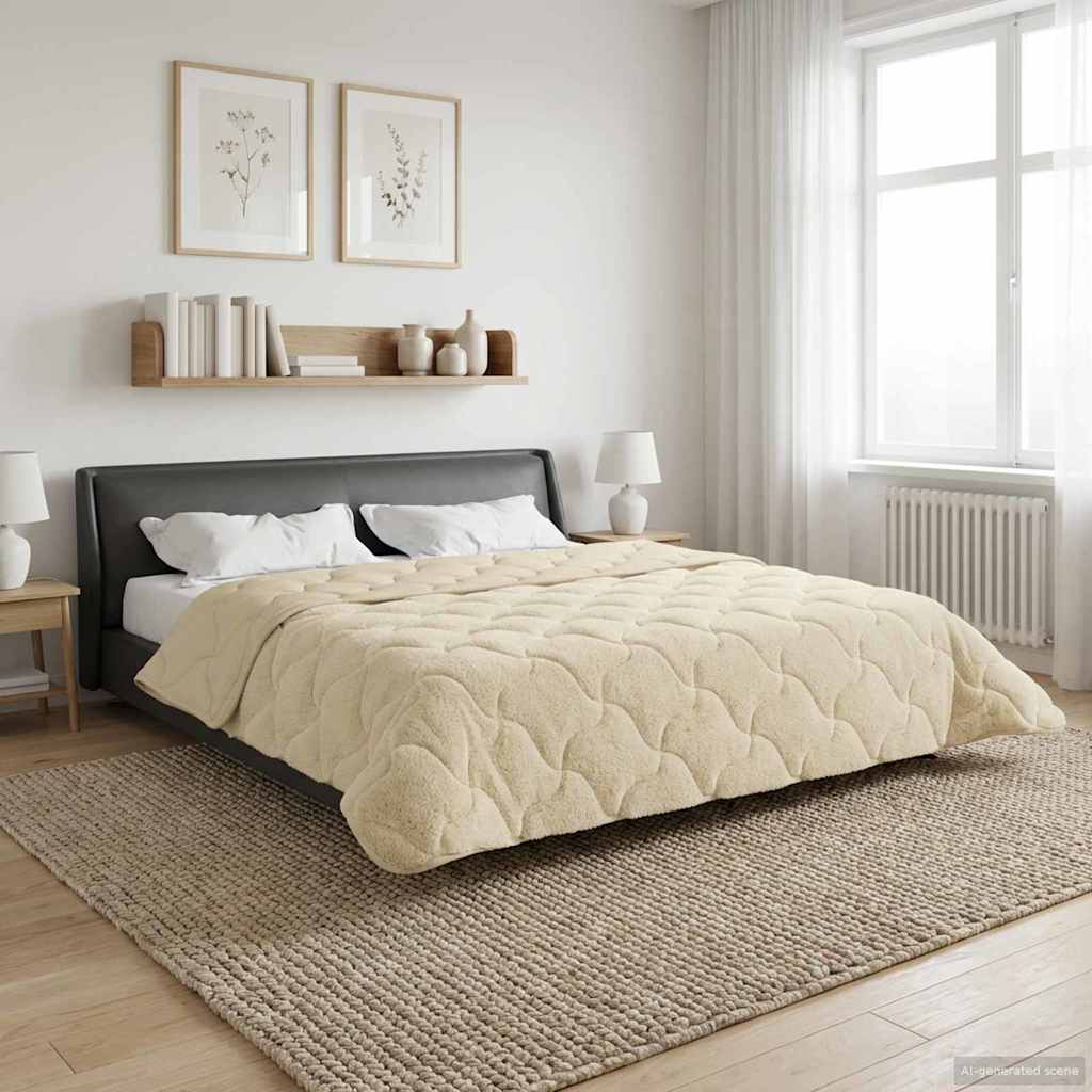 Vol jaar dekbed Crème 200 x 200 cm Microfiber en Teddy fleece – afbeelding 1