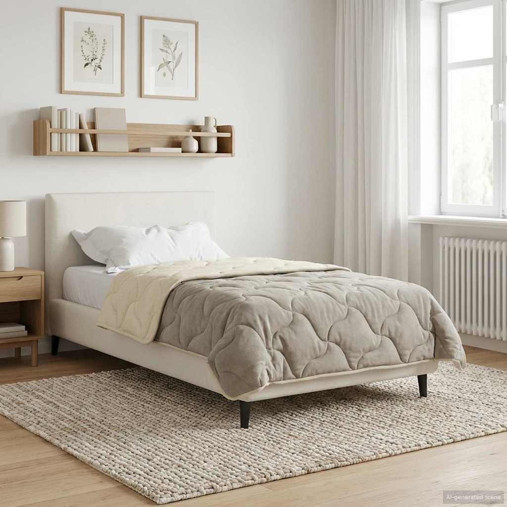 Vol jaar dekbed Crème 155 x 220 cm Microfiber en Teddy fleece – afbeelding 1