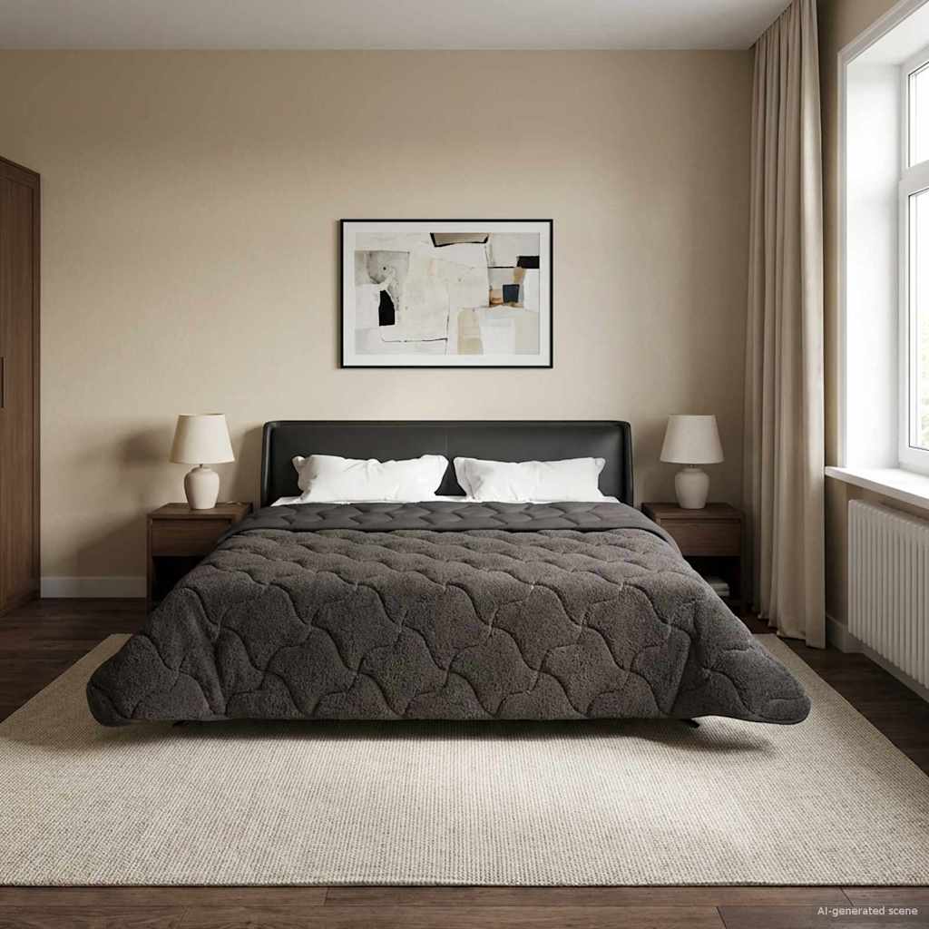 Winter Dekbed Gekwilt Antraciet 220 x 240 cm