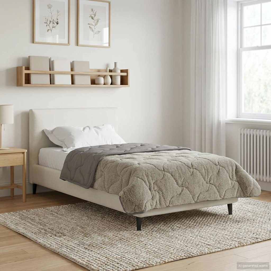 Winter Dekbed Gekwilt Lichtgrijs 155 x 200 cm – afbeelding 1