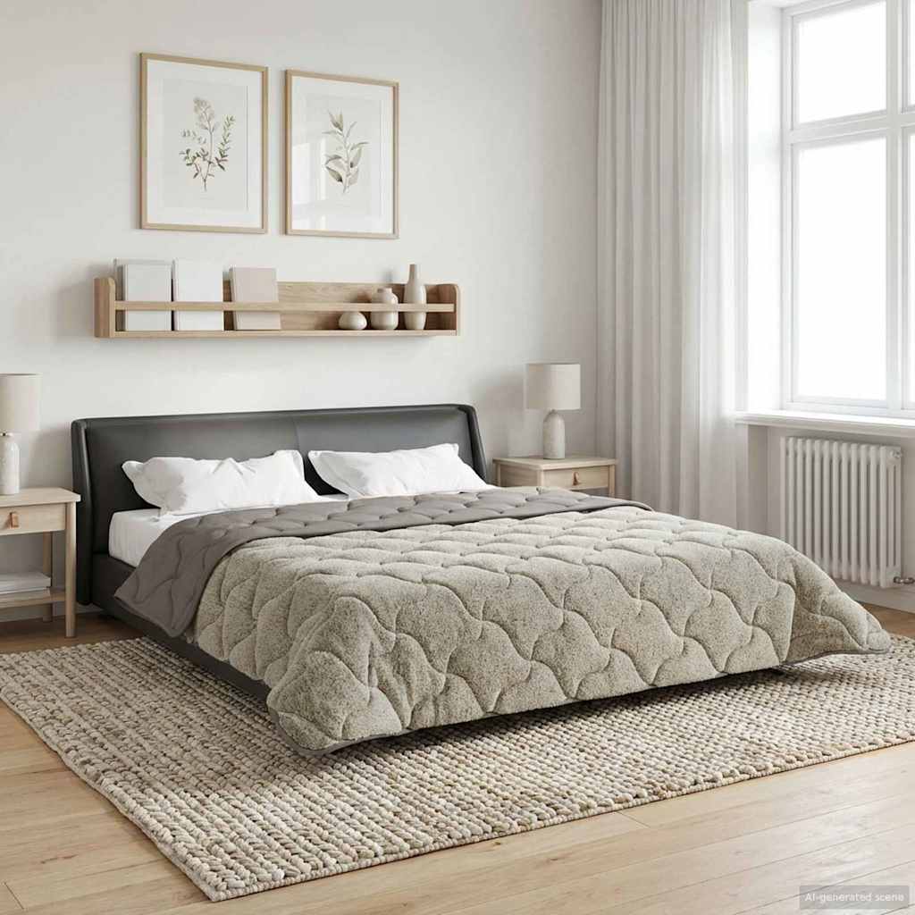 Winter Dekbed Gekwilt Lichtgrijs 200 x 200 cm – afbeelding 1