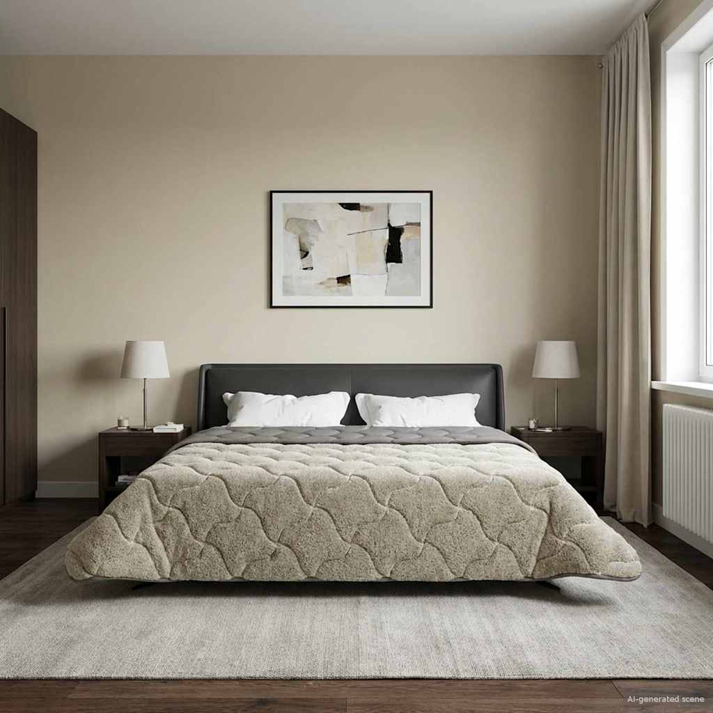 Winter Dekbed Gekwilt Lichtgrijs 220 x 260 cm – afbeelding 1