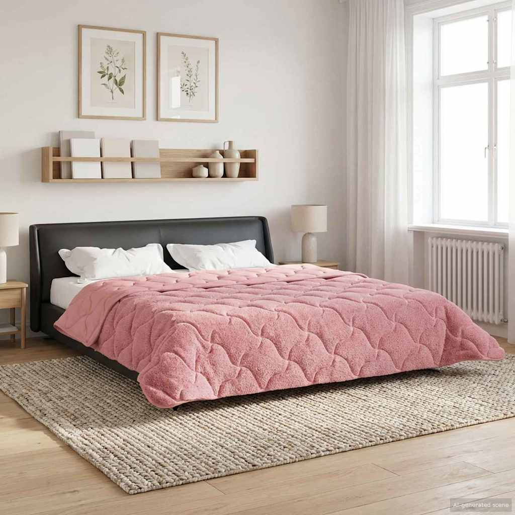 Winter Dekbed Roze 200 x 200 cm Microfiber en Teddy fleece – afbeelding 1
