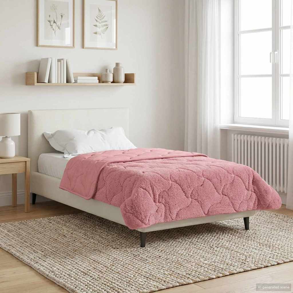 Winter Dekbed Roze 155 x 220 cm Microfiber en Teddy fleece – afbeelding 1