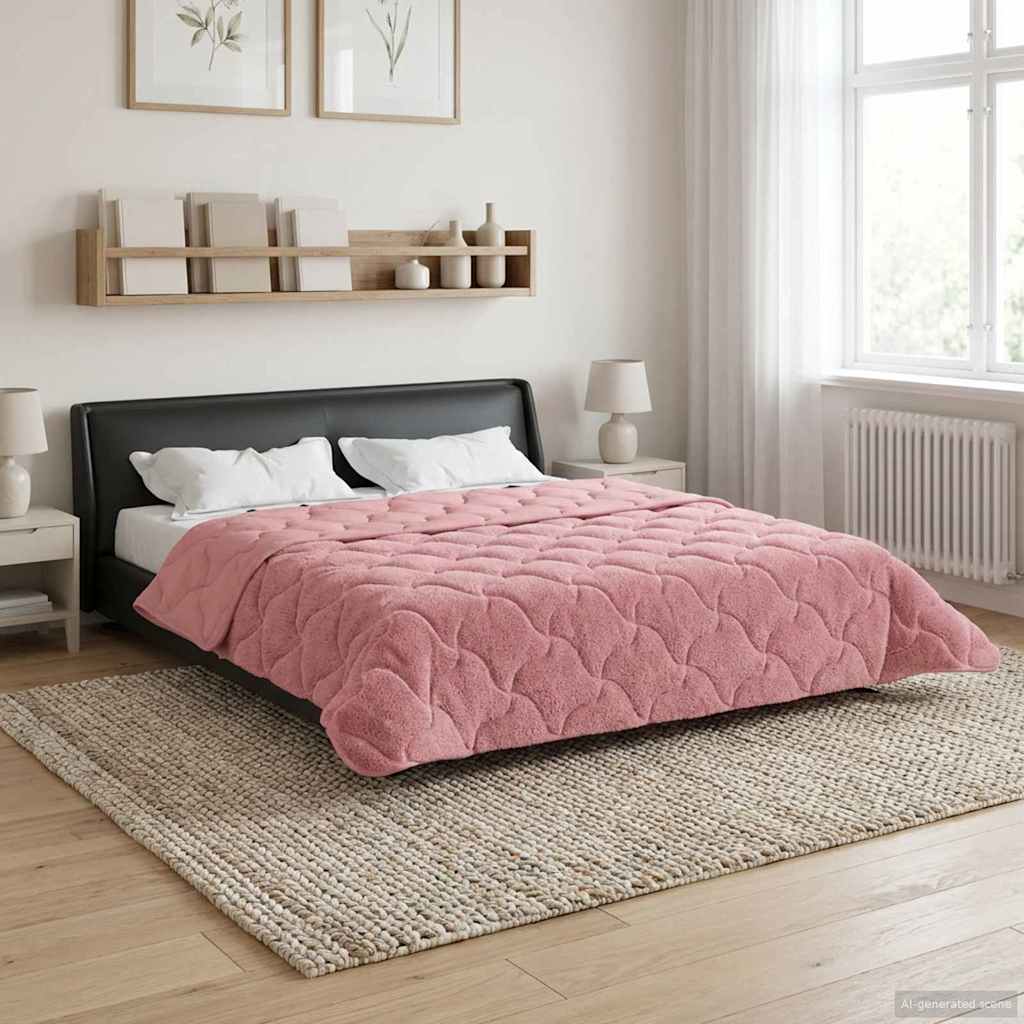Winter Dekbed Roze 200 x 220 cm Microfiber en Teddy fleece – afbeelding 1