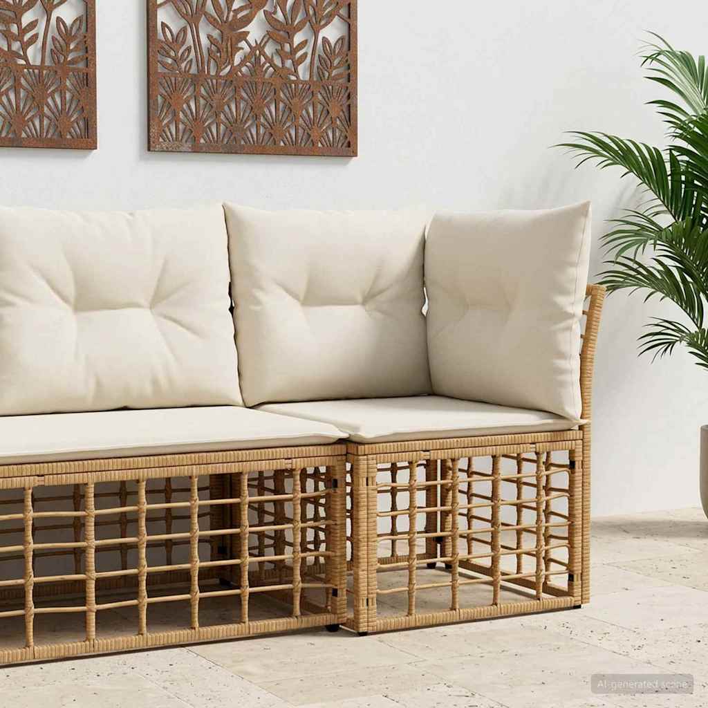 Modulaire Outdoor Hoek Sofa Eenheid Naturel poly rattan – afbeelding 1