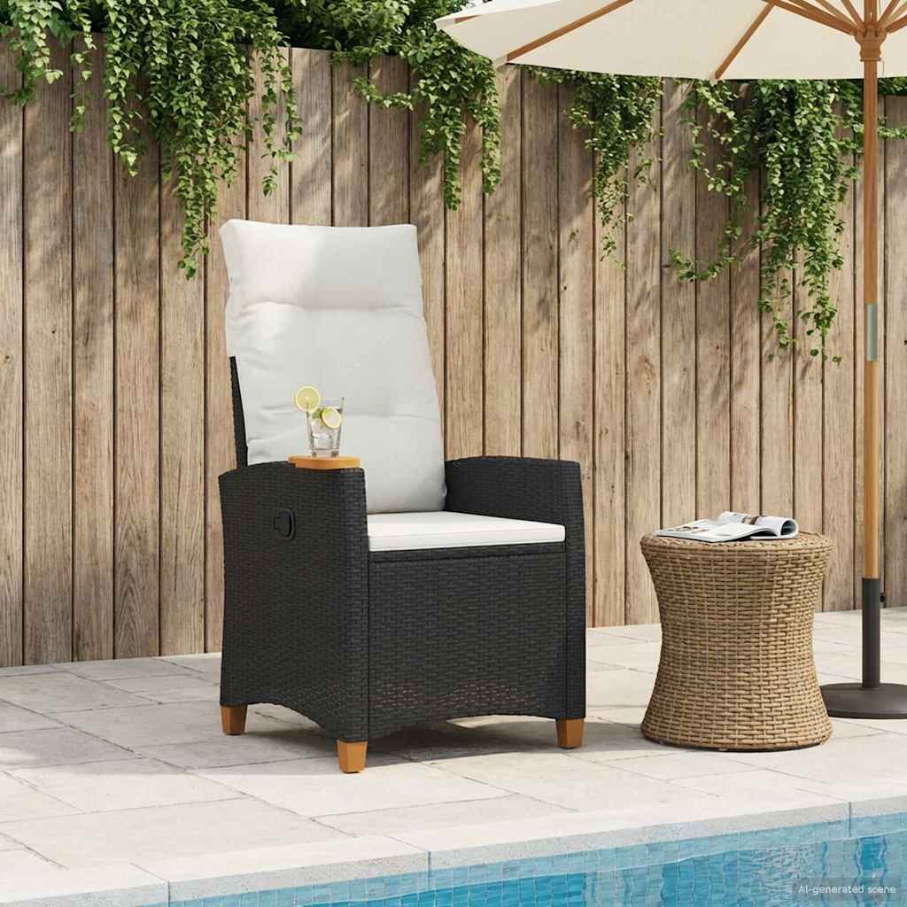Verstelbare stoel met theeplaat 62 x 64 x 112 cm poly rattan – afbeelding 1