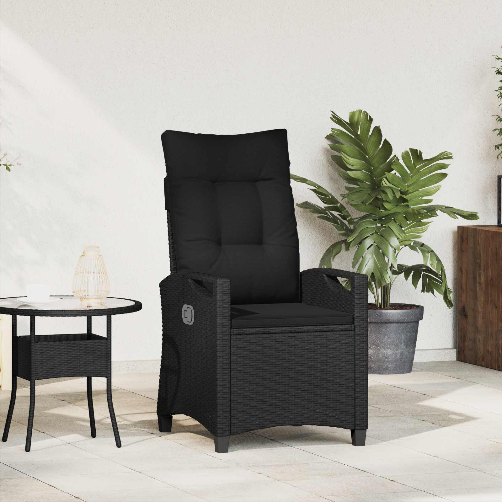 Verstelbare tuinstoel Zwart 56 x 60 x 112 cm poly rattan