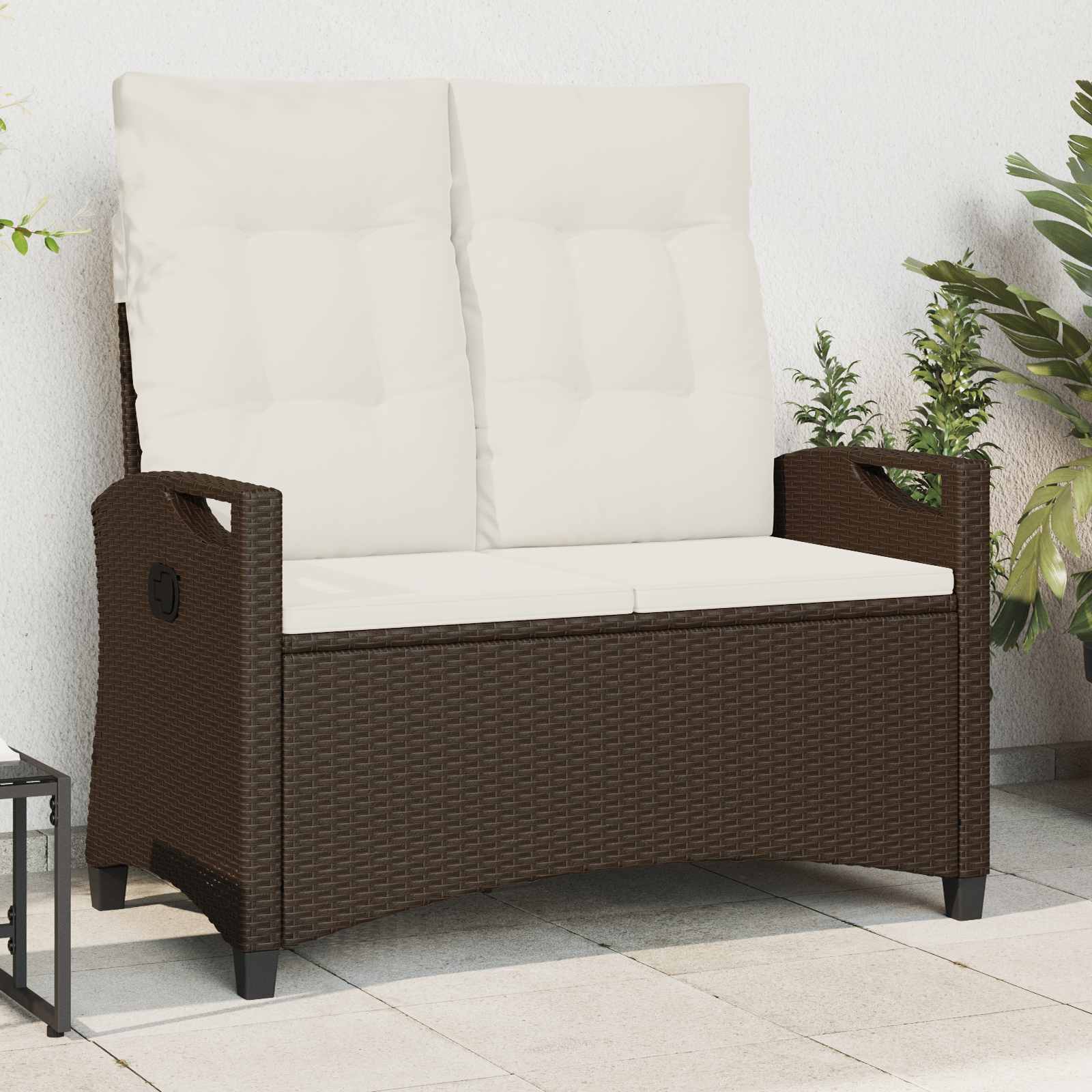 Tuinbank Bruin en Crème 105 x 60 x 112 cm Staal en Polyester – afbeelding 1