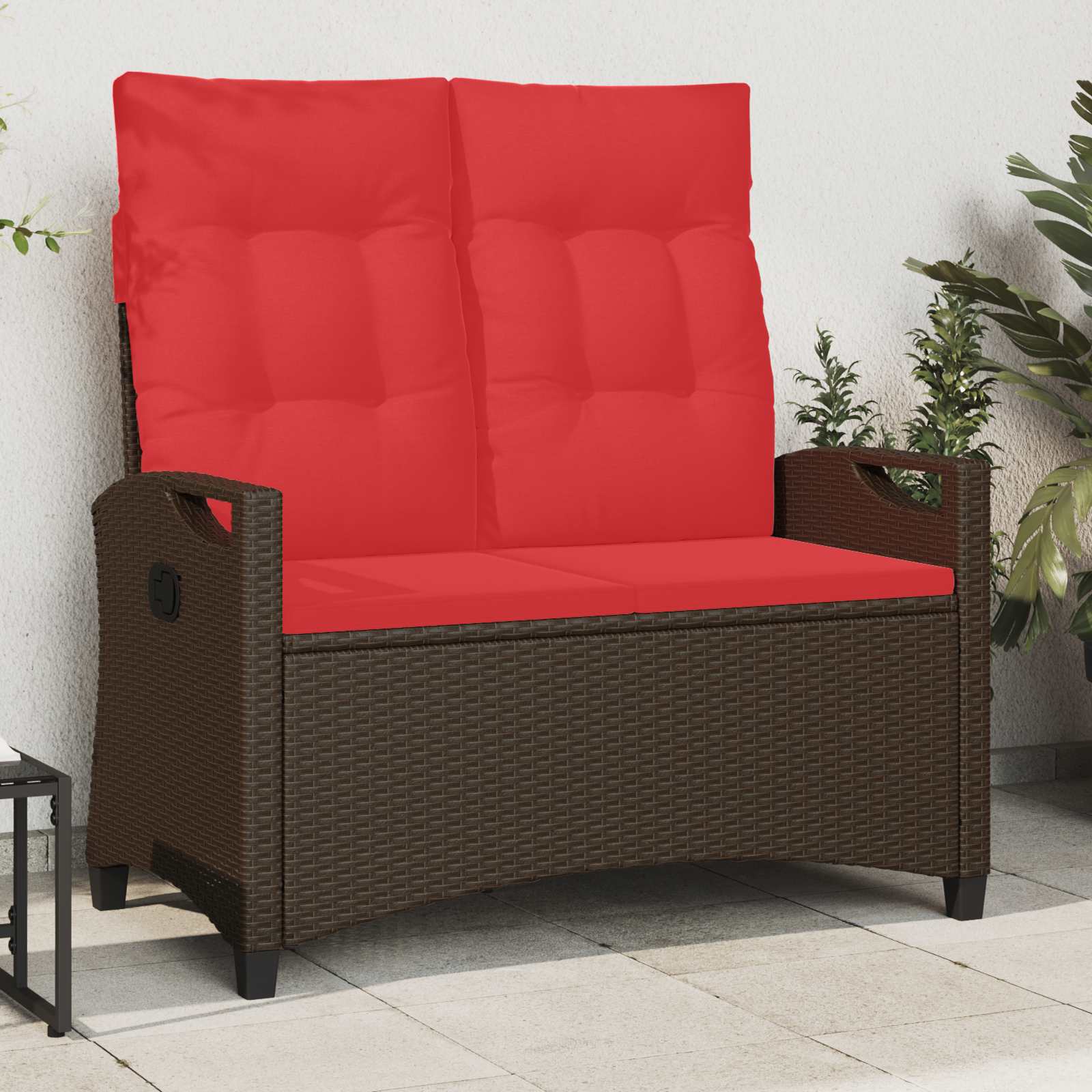 Tuinbank Bruin en Rood 105 x 60 x 112 cm Staal en Polyester – afbeelding 1