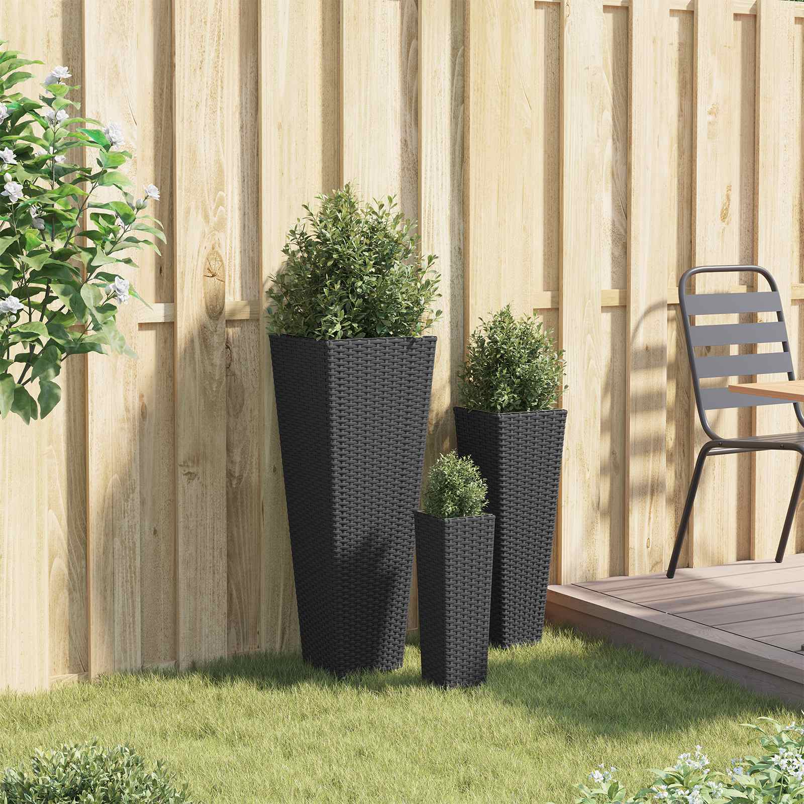 Tuinset 3 pcs Zwart Metaal