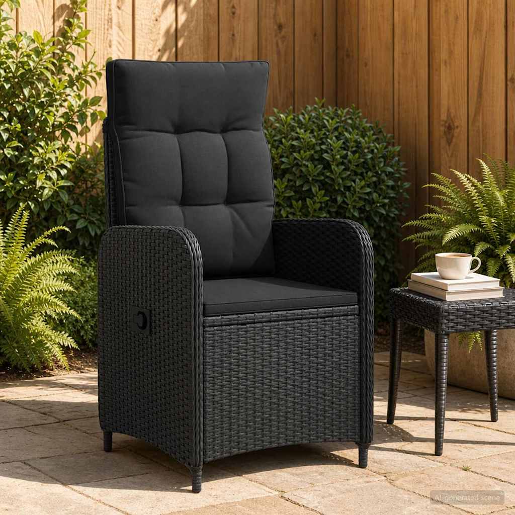 Verstelbare tuinstoel Zwart 57 x 63 x 94 cm poly rattan