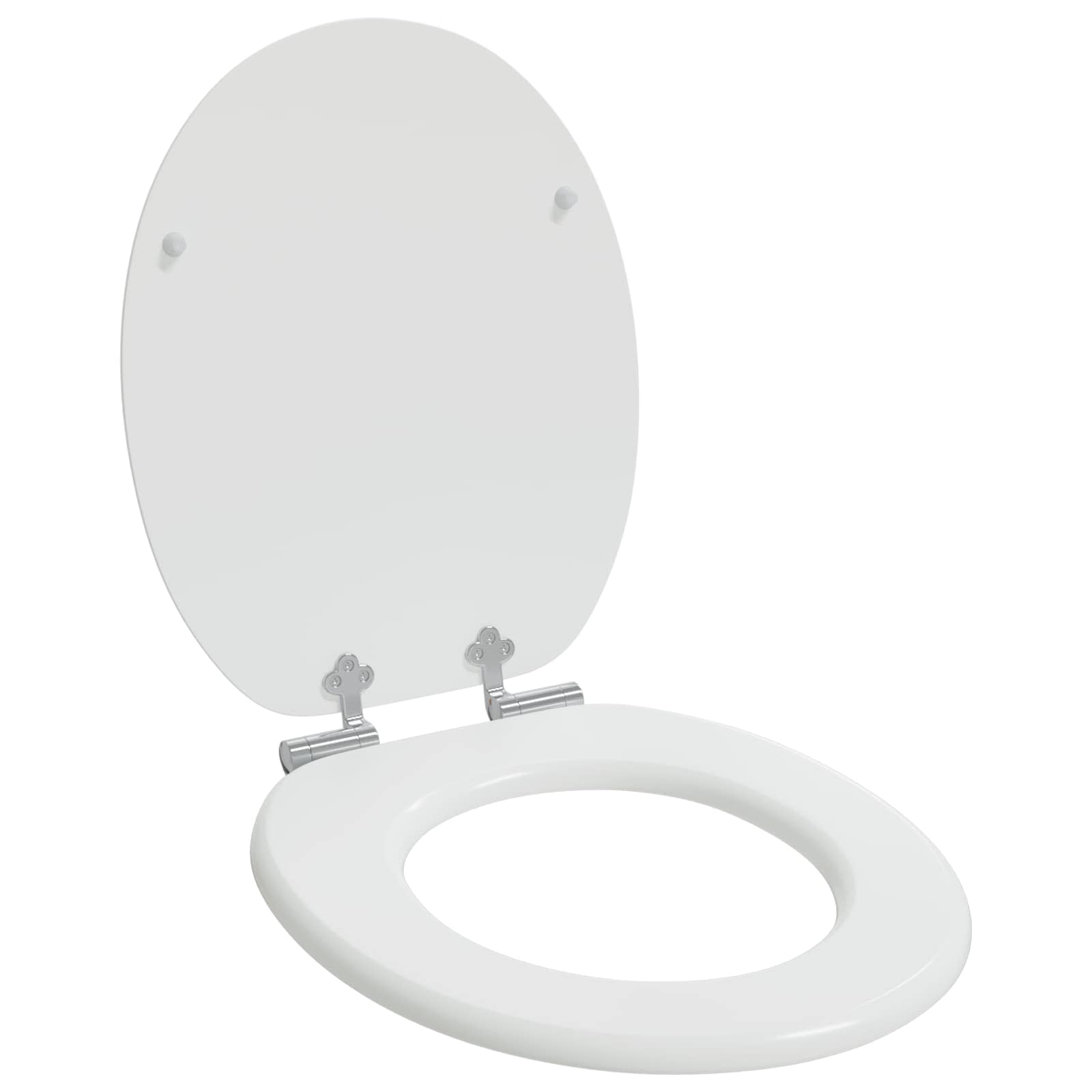 Zachte sluit toiletbril Wit 44 x 38 cm MDF-plaat