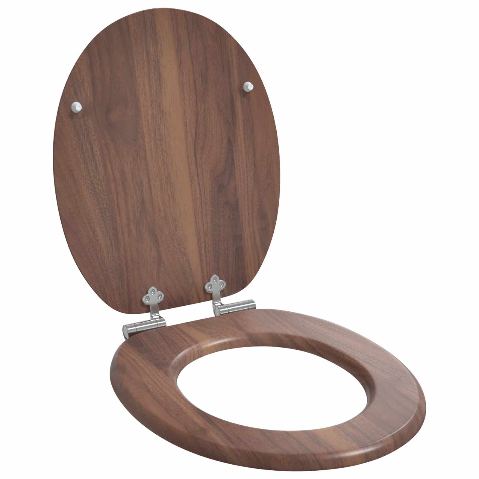Zachte sluit toiletbril Bruin 44 x 38 cm MDF-plaat