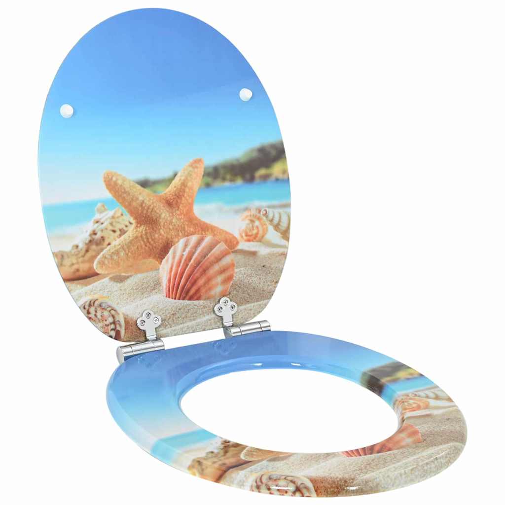 Zachte sluit toiletbril Zee Schelp 44 x 38 cm MDF-plaat