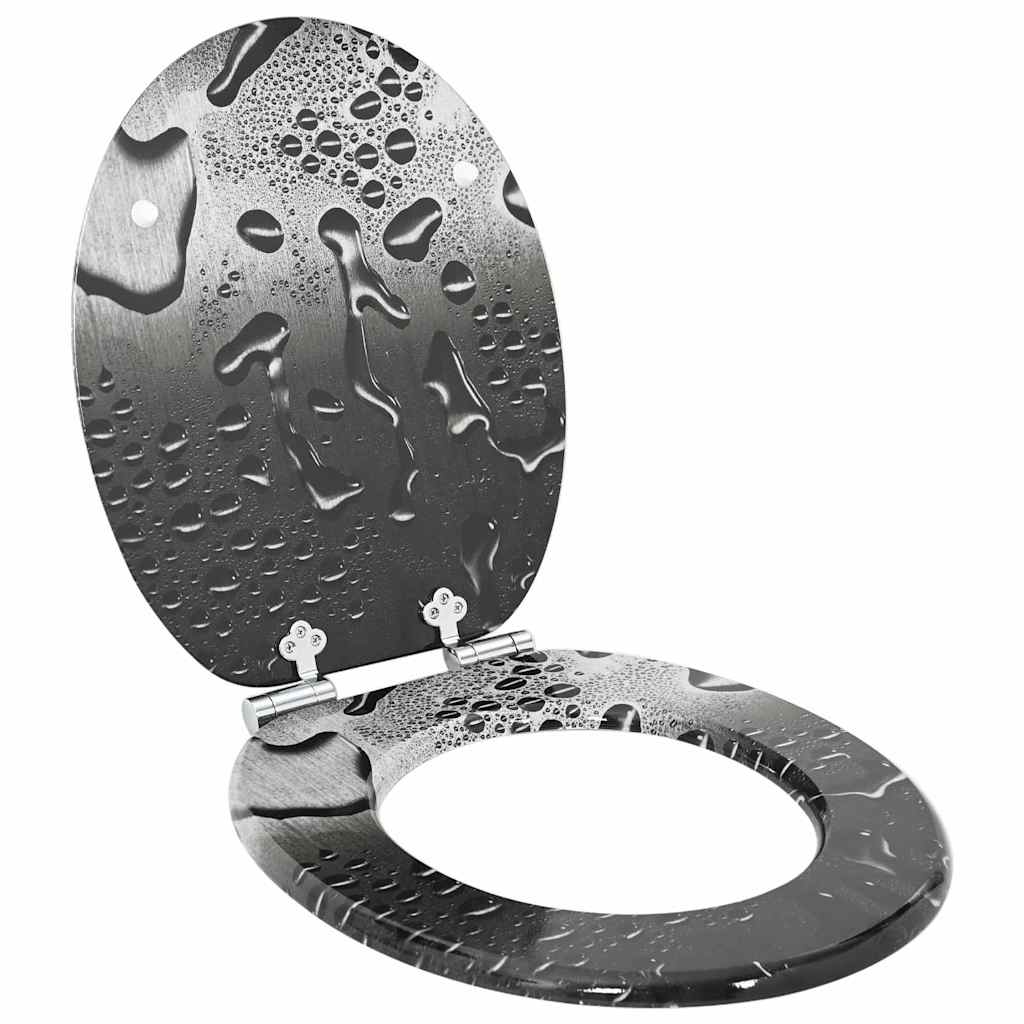 Zachte sluit toiletbril Grijs 44 x 38 cm MDF-plaat