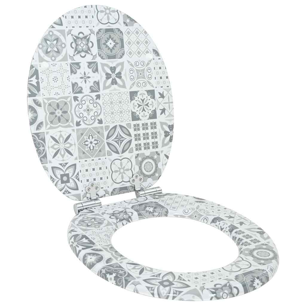 Zachte sluit toiletbril Blauw en Wit Porselein 44 x 38 cm