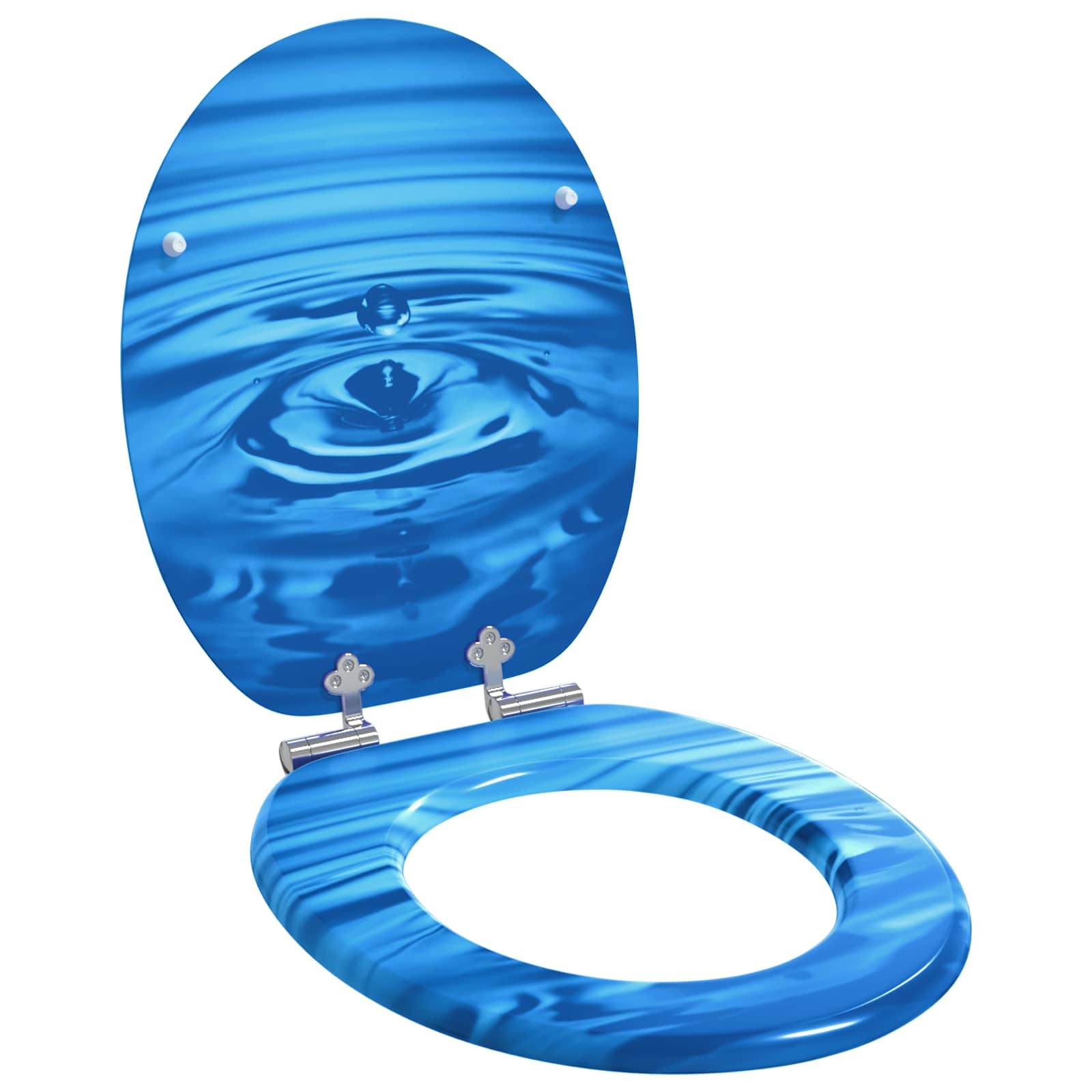 Zachte sluit toiletbril Blauwe Druppel 44 x 38 cm MDF-plaat