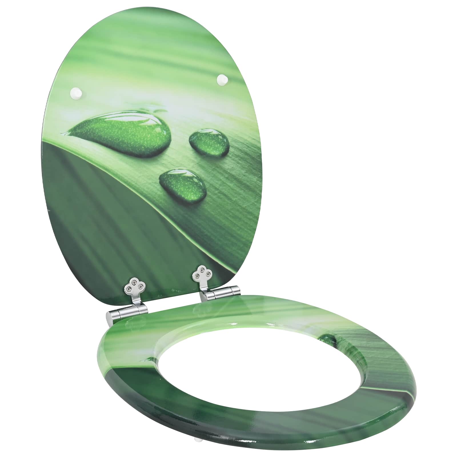 Zachte sluit toiletbril Groene Druppel 44 x 38 cm MDF-plaat