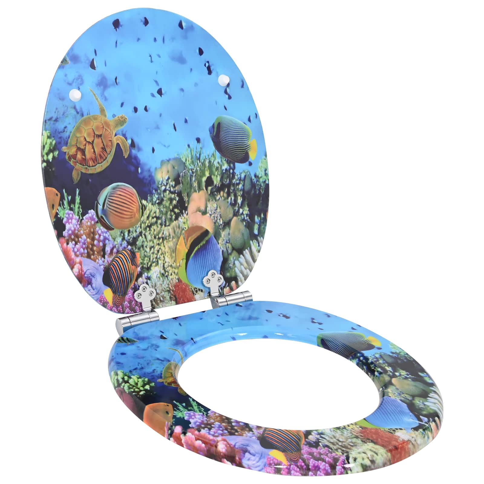 Zachte sluit toiletbril Diep Zee Blauw 44 x 38 cm MDF-plaat