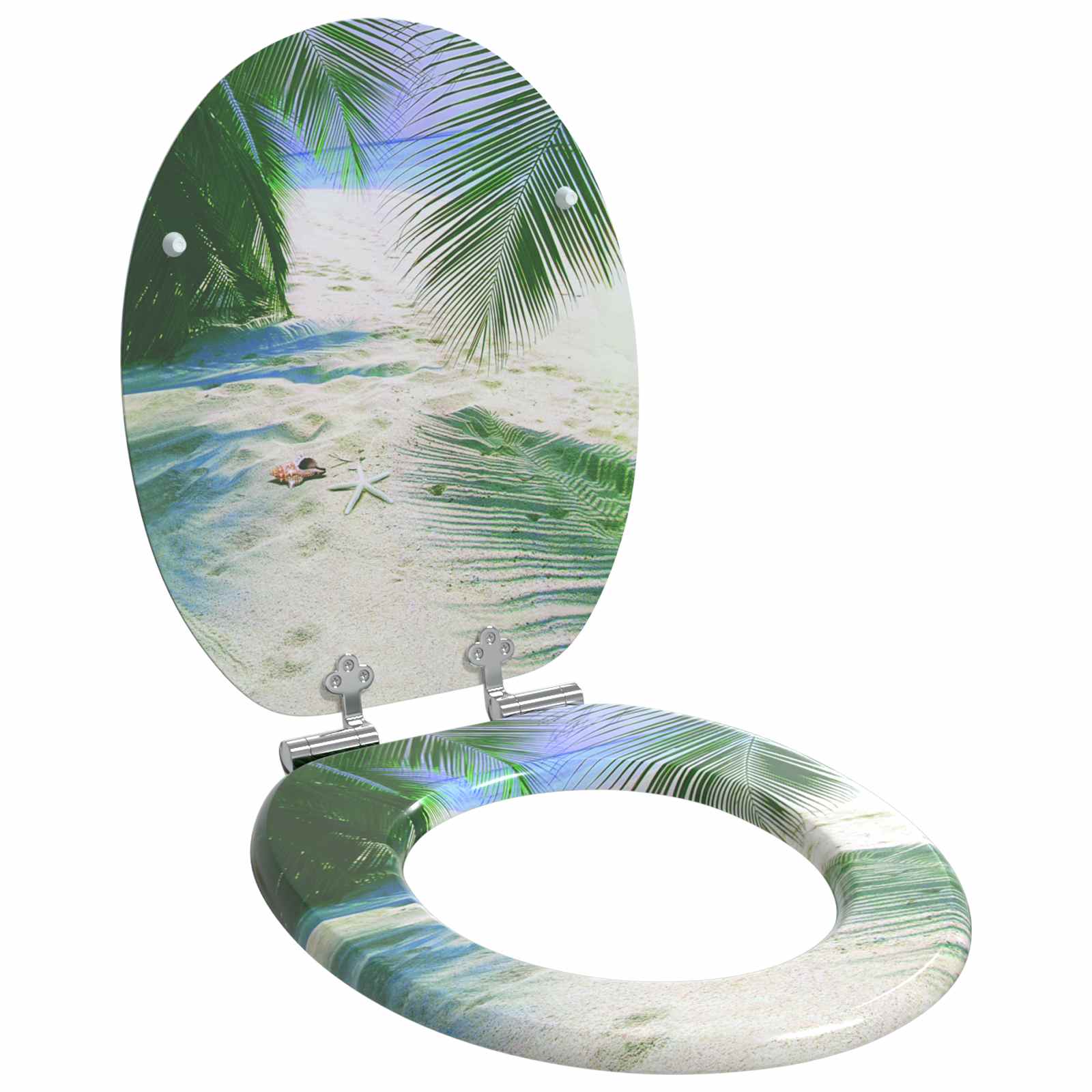 Zachte sluit toiletbril Groen 44 x 38 cm MDF-plaat