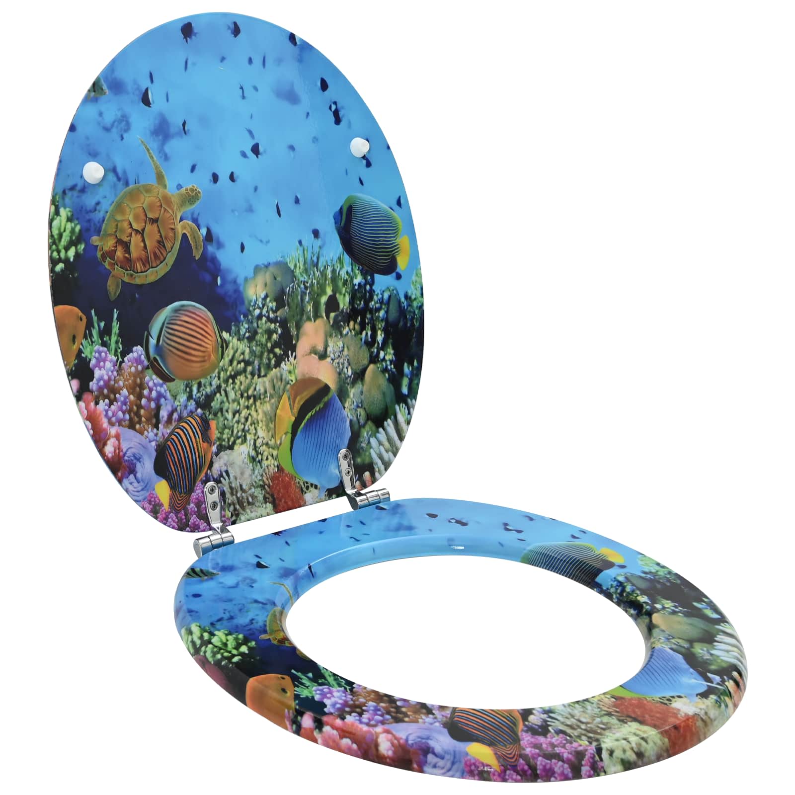 Zachte sluit toiletbril Diep Zee Blauw 44 x 38 cm MDF-plaat